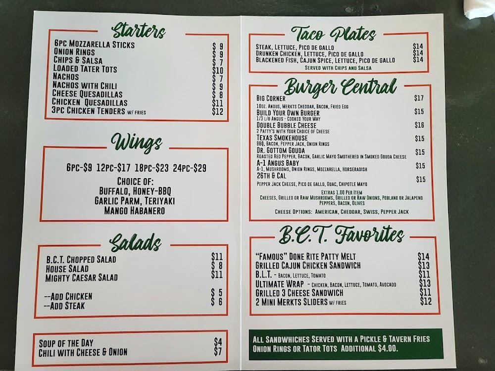 Big Corner Tavern Menu image 1